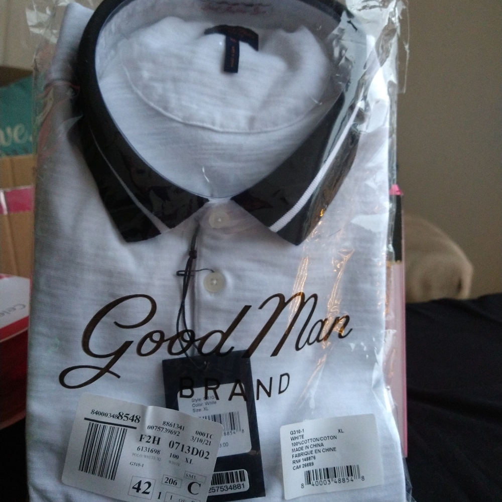 Good Man Dress shirt XL W&B New! Polo. Stunning Perfect for Dress Or Casual '26